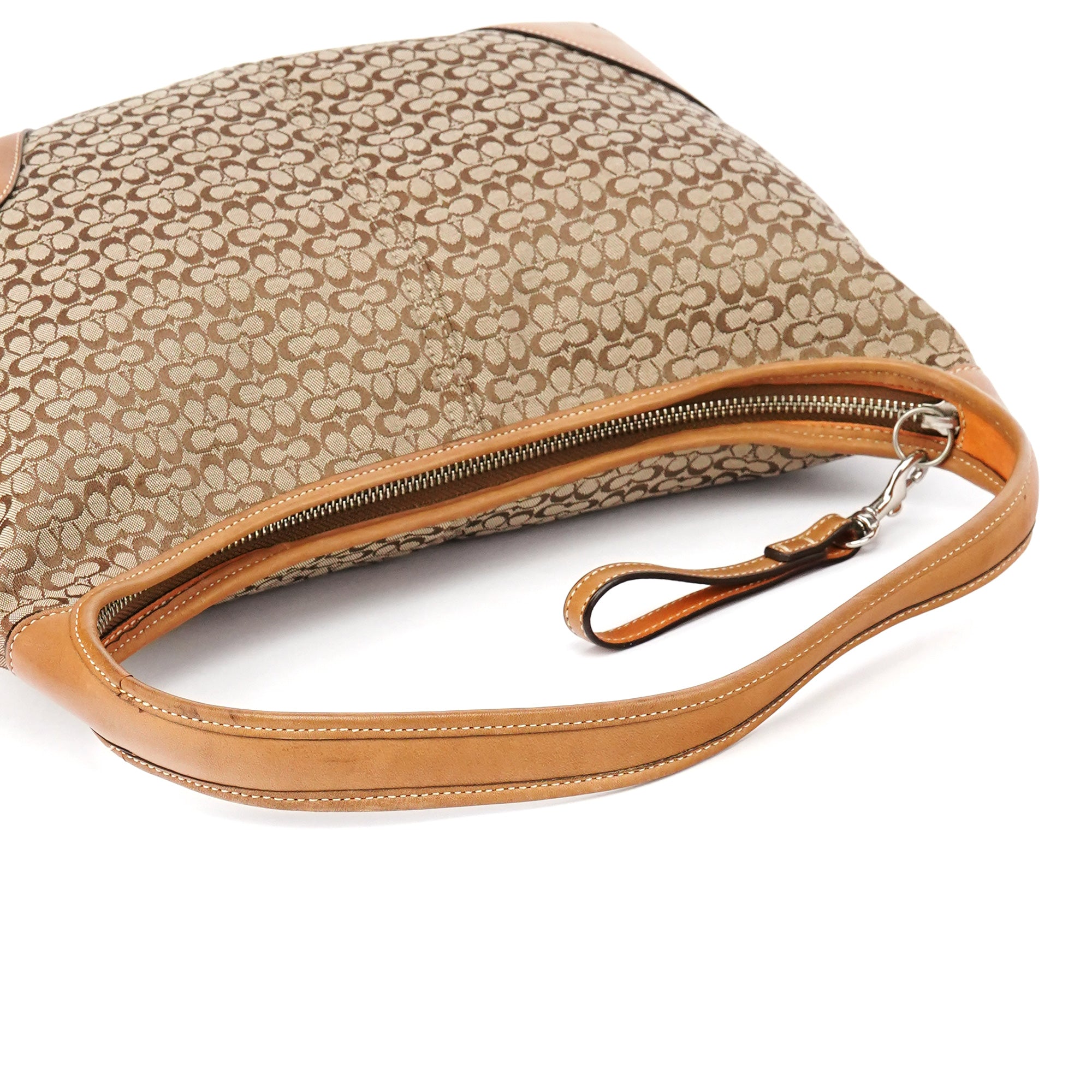 Coach Beige Brown Signature Canvas Shoulder Bag