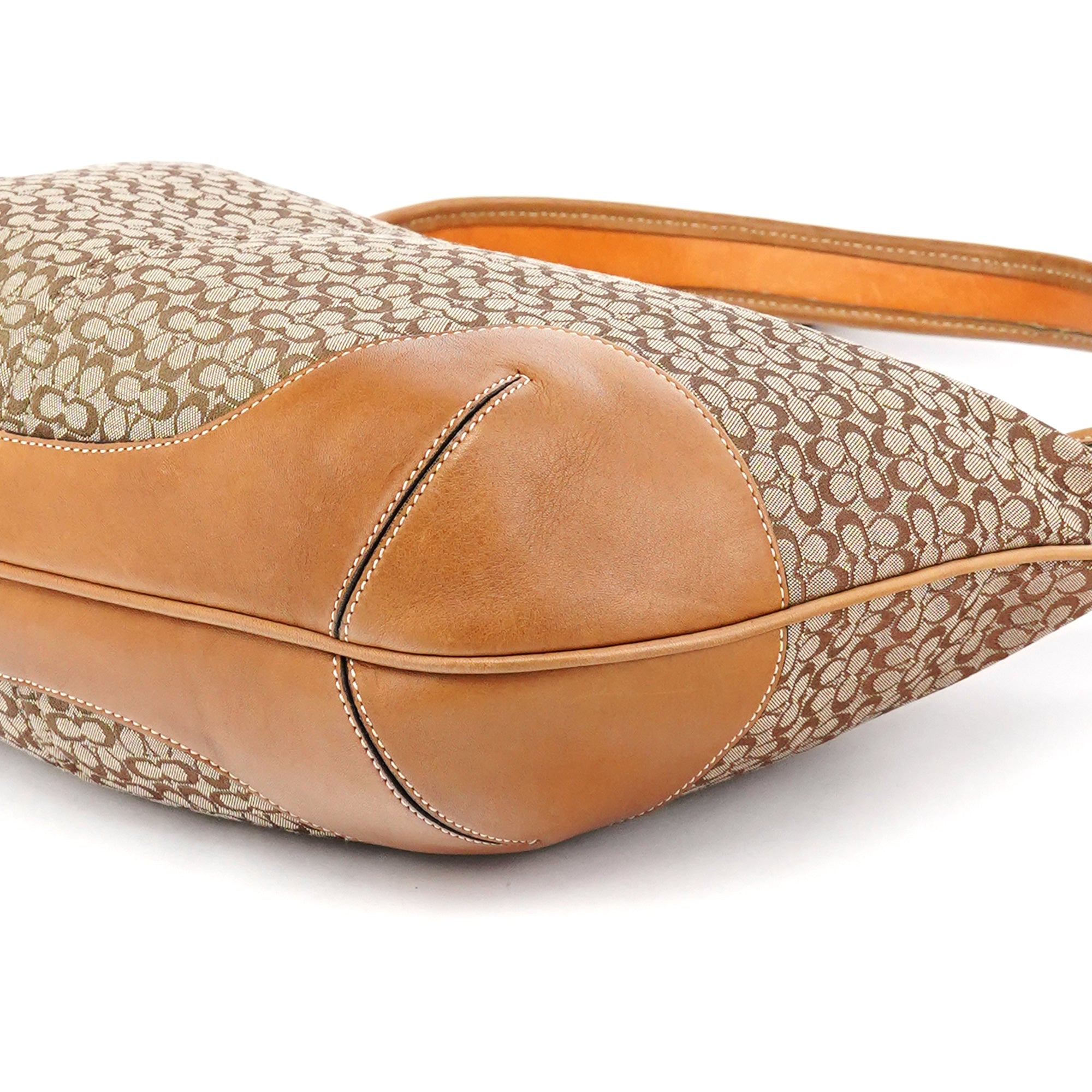 Coach Beige Brown Signature Canvas Shoulder Bag