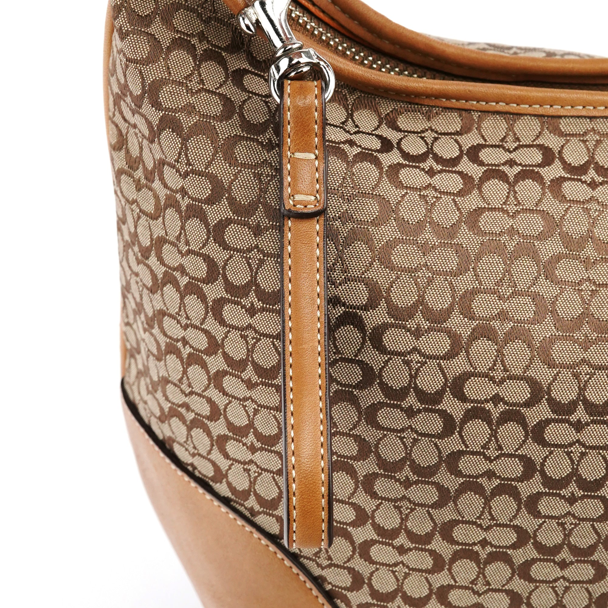 Coach Beige Brown Signature Canvas Shoulder Bag