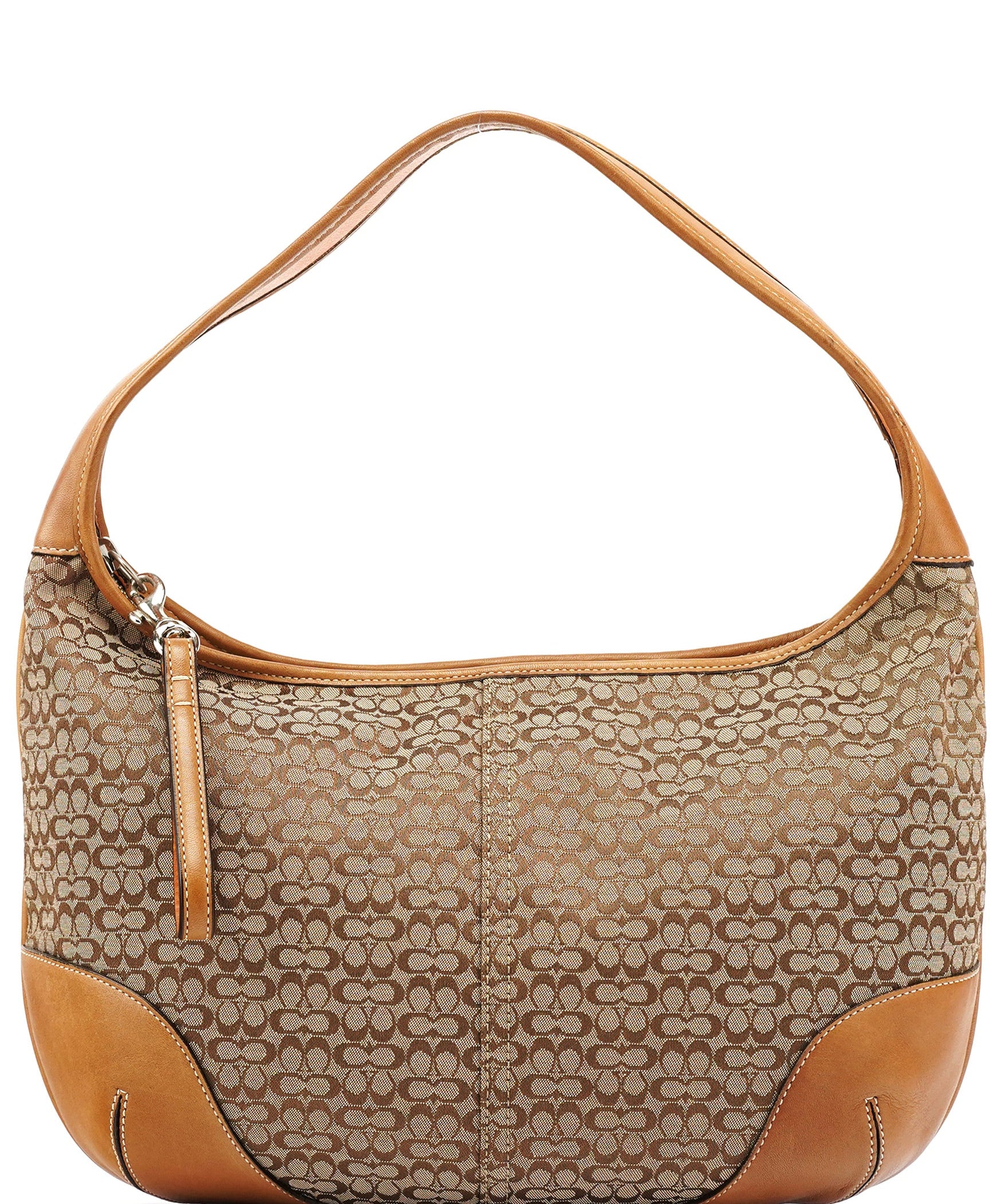Coach Beige Brown Signature Canvas Shoulder Bag
