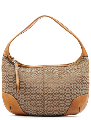 Coach Beige Brown Signature Canvas Shoulder Bag