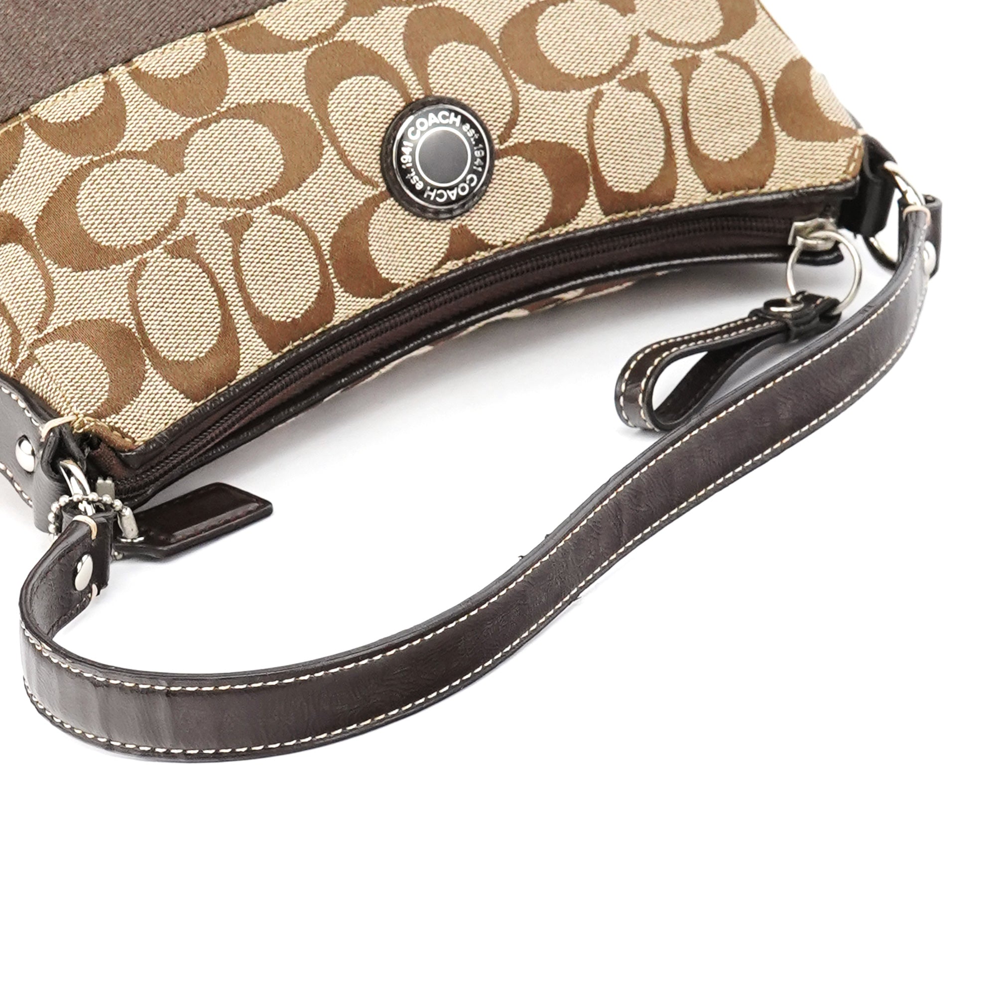 Coach Beige Brown Signature Canvas Shoulder Bag