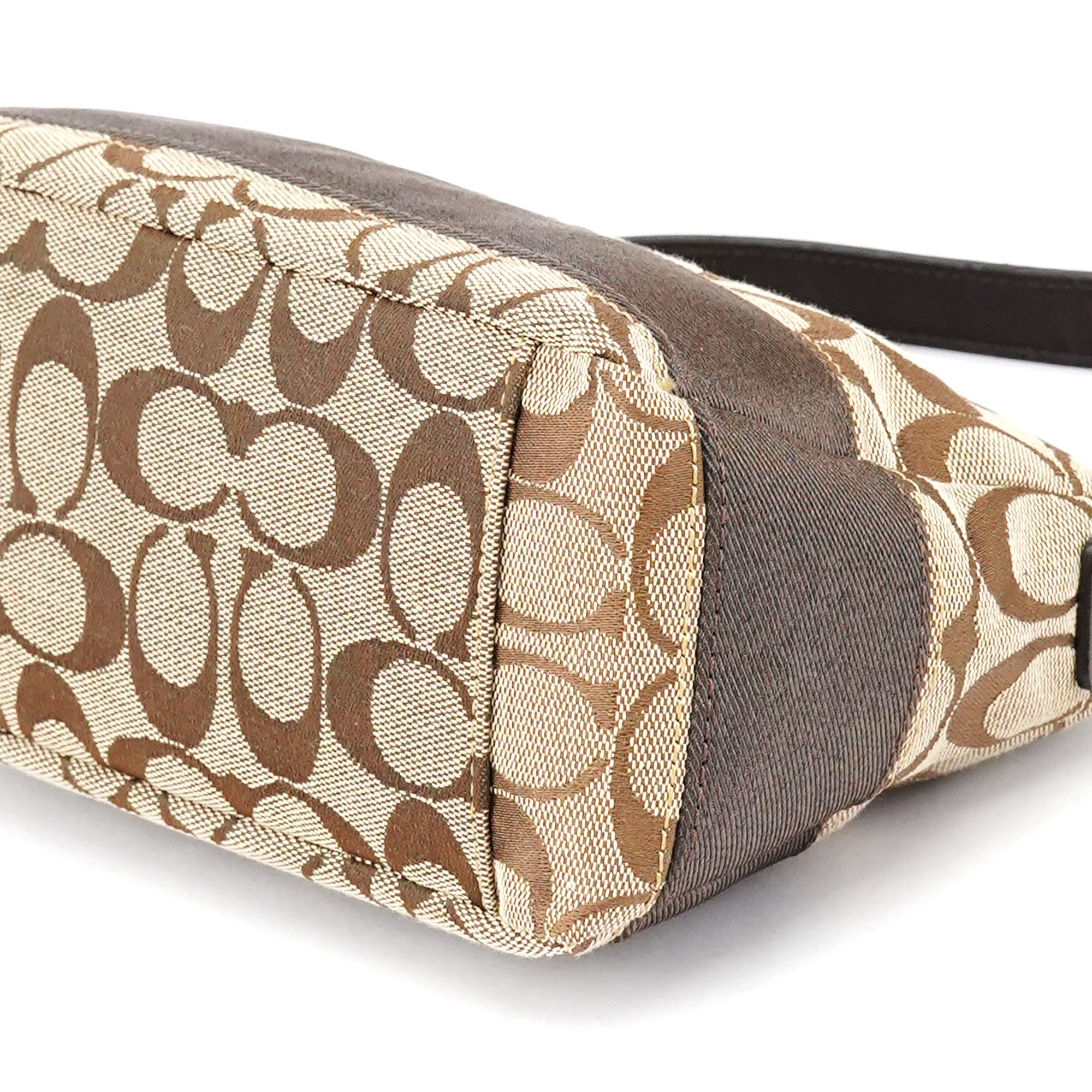 Coach Beige Brown Signature Canvas Shoulder Bag