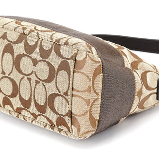 Coach Beige Brown Signature Canvas Shoulder Bag