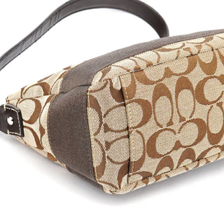 Coach Beige Brown Signature Canvas Shoulder Bag