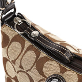 Coach Beige Brown Signature Canvas Shoulder Bag