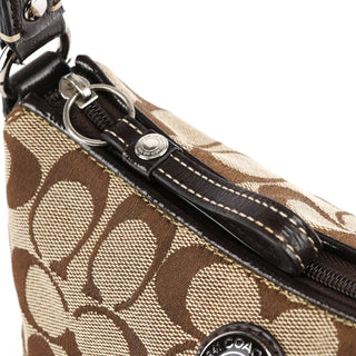 Coach Beige Brown Signature Canvas Shoulder Bag