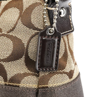 Coach Beige Brown Signature Canvas Shoulder Bag