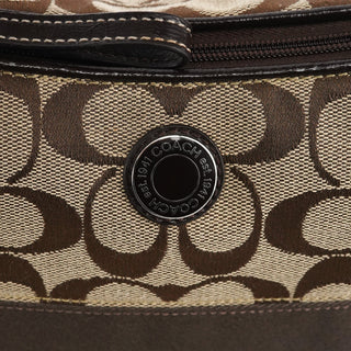 Coach Beige Brown Signature Canvas Shoulder Bag