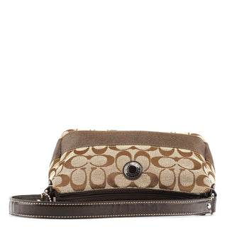 Coach Beige Brown Signature Canvas Shoulder Bag