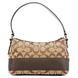 Coach Beige Brown Signature Canvas Shoulder Bag