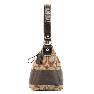 Coach Beige Brown Signature Canvas Shoulder Bag