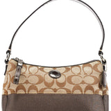 Coach Beige Brown Signature Canvas Shoulder Bag