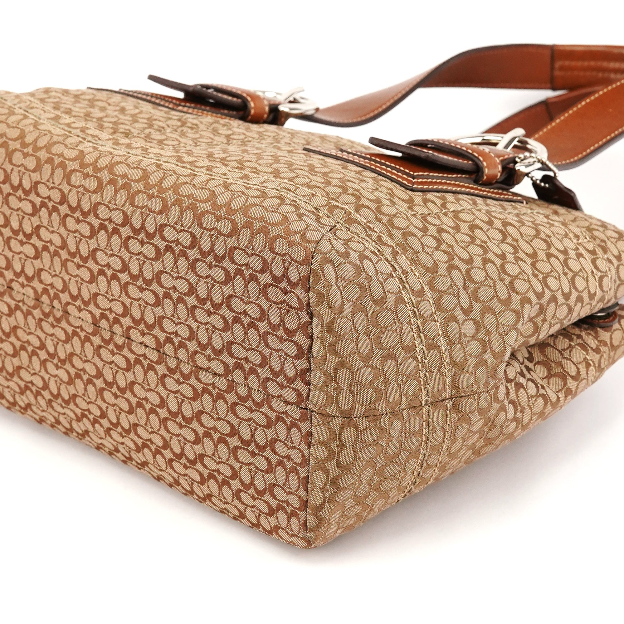 Coach Beige Brown Signature Canvas Soho Tote Bag