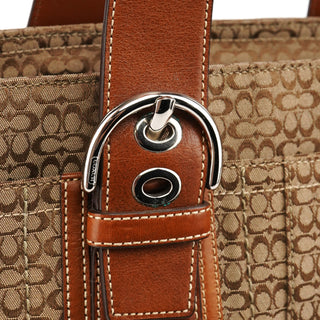 Coach Beige Brown Signature Canvas Soho Tote Bag