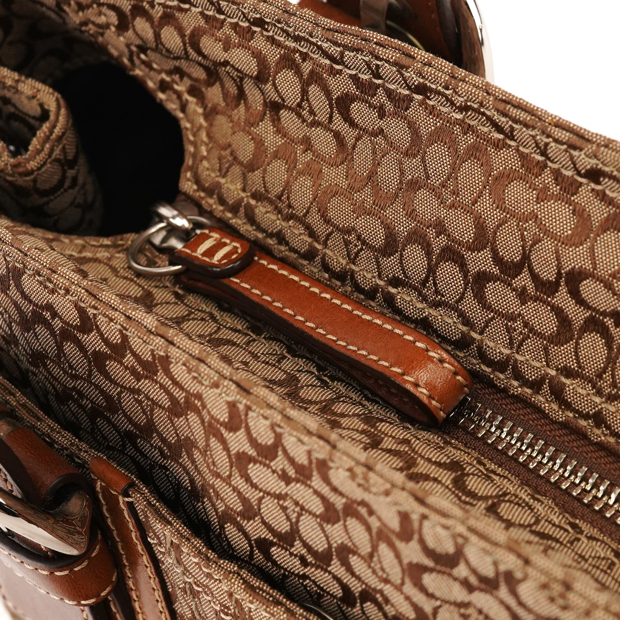 Coach Beige Brown Signature Canvas Soho Tote Bag
