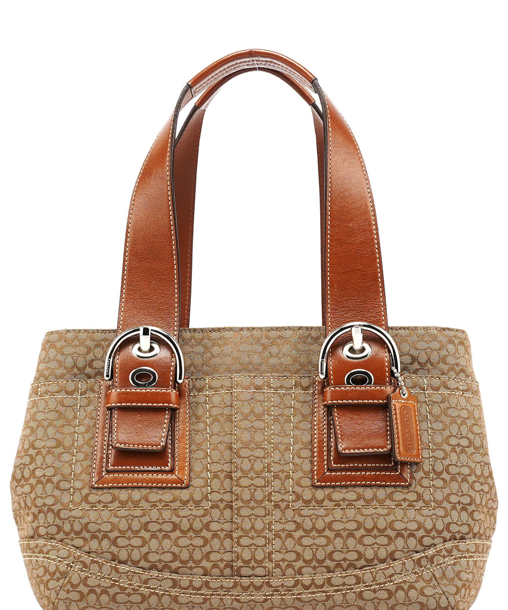 Coach Beige Brown Signature Canvas Soho Tote Bag