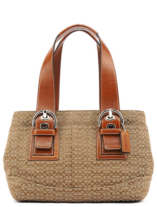 Coach Beige Brown Signature Canvas Soho Tote Bag