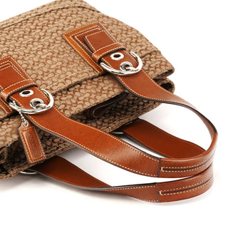 Coach Beige Brown Signature Canvas Soho Tote Bag