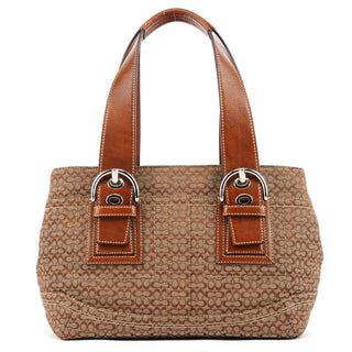 Coach Beige Brown Signature Canvas Soho Tote Bag