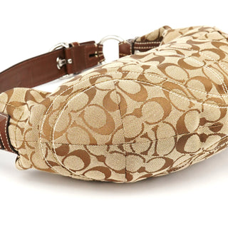 Coach Beige Brown Signature Hobo Shoulder Bag