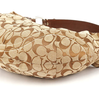 Coach Beige Brown Signature Hobo Shoulder Bag