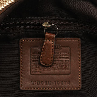 Coach Beige Brown Signature Hobo Shoulder Bag