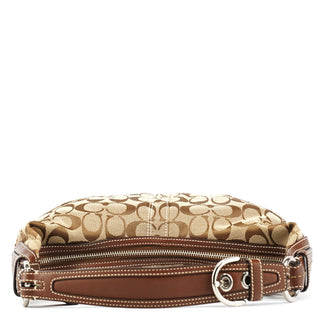 Coach Beige Brown Signature Hobo Shoulder Bag