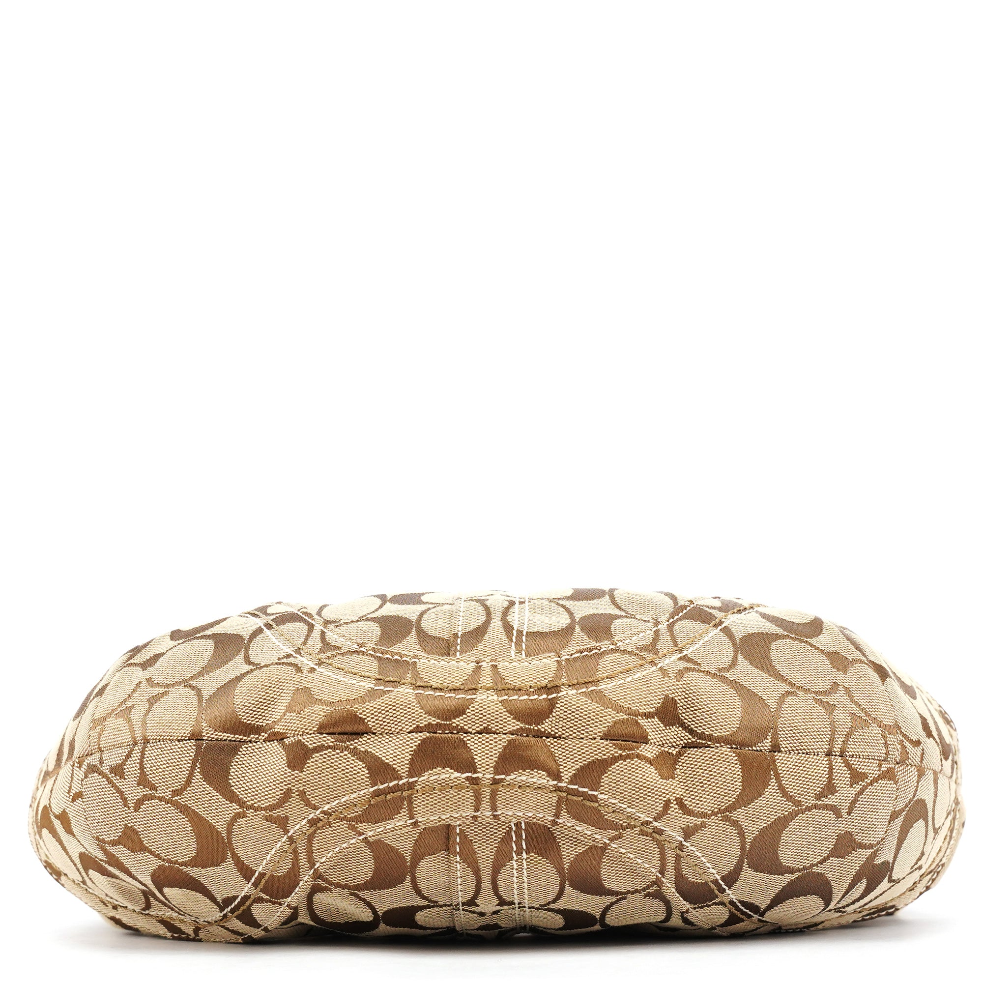Coach Beige Brown Signature Hobo Shoulder Bag