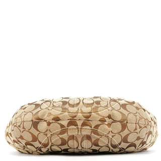 Coach Beige Brown Signature Hobo Shoulder Bag