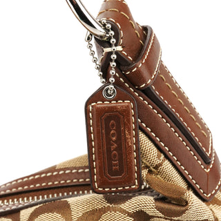 Coach Beige Brown Signature Hobo Shoulder Bag