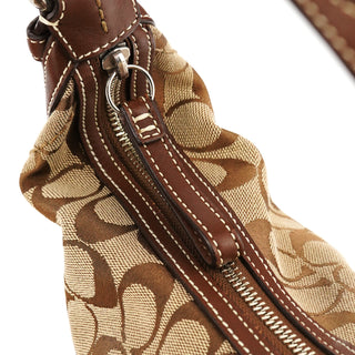 Coach Beige Brown Signature Hobo Shoulder Bag