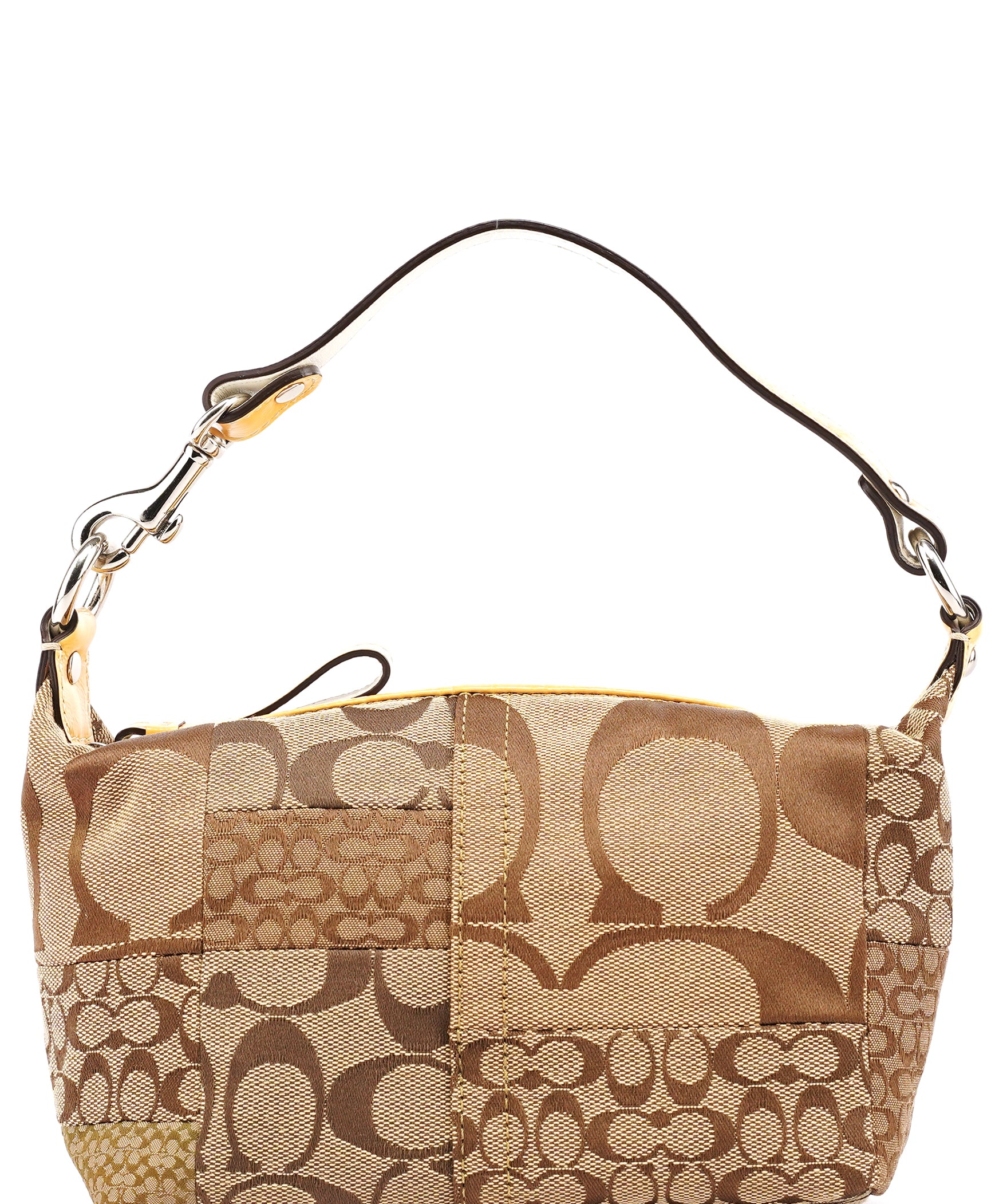 Coach Beige Brown Signature Patchwork Hobo Bag