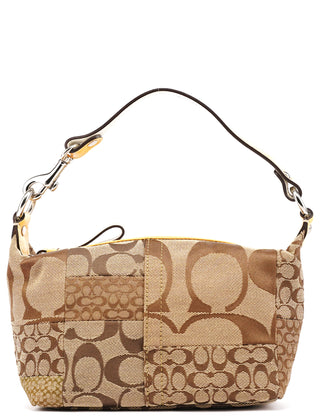 Coach Beige Brown Signature Patchwork Hobo Bag
