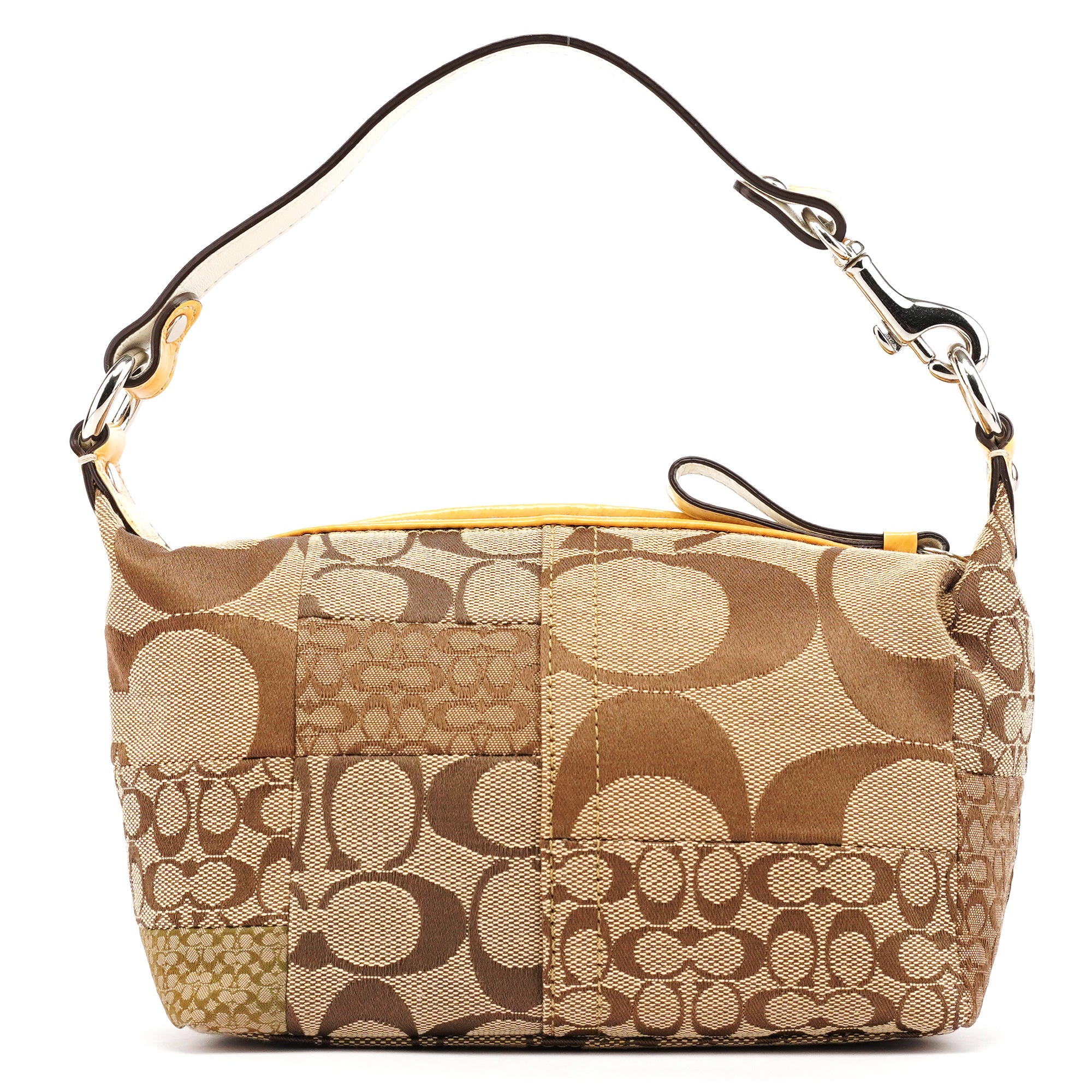 Coach Beige Brown Signature Patchwork Hobo Bag