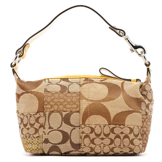 Coach Beige Brown Signature Patchwork Hobo Bag