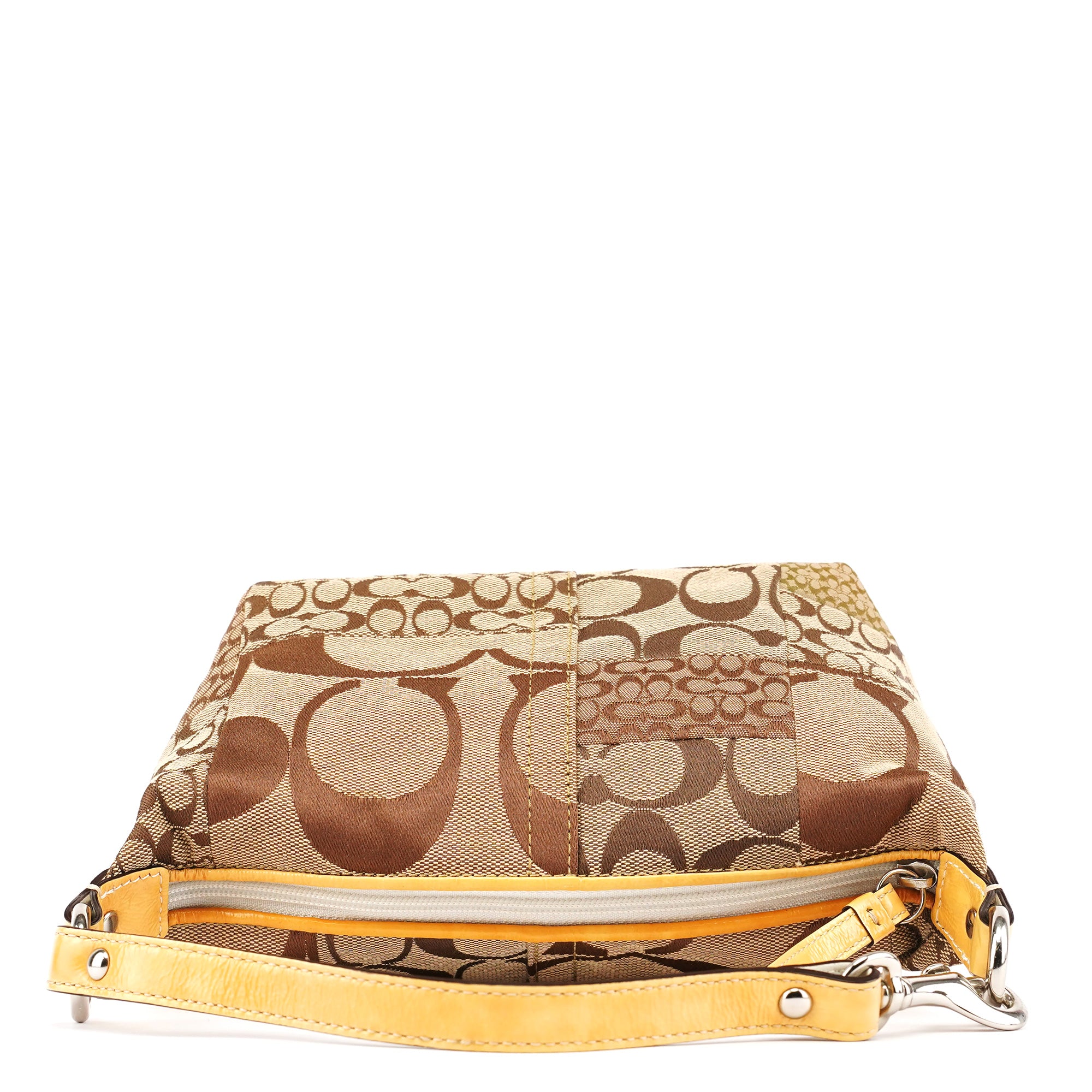 Coach Beige Brown Signature Patchwork Hobo Bag