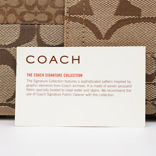 Coach Beige Brown Signature Patchwork Hobo Bag