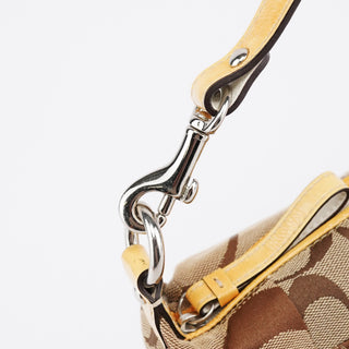 Coach Beige Brown Signature Patchwork Hobo Bag