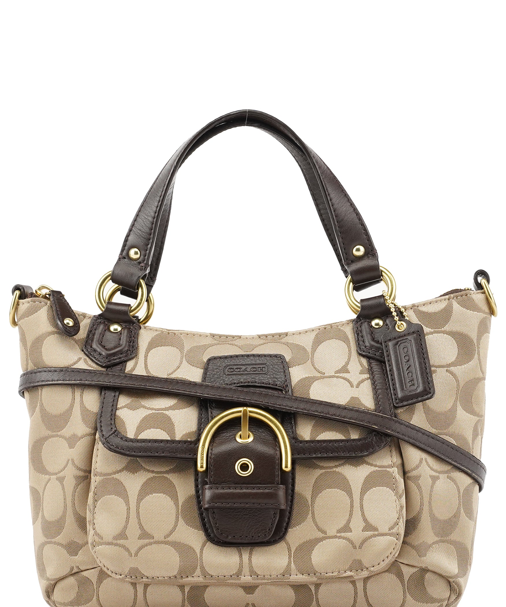 Coach Beige Brown Signature Soho 2-Way Bag