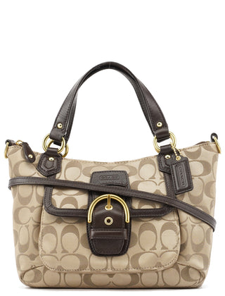 Coach Beige Brown Signature Soho 2-Way Bag