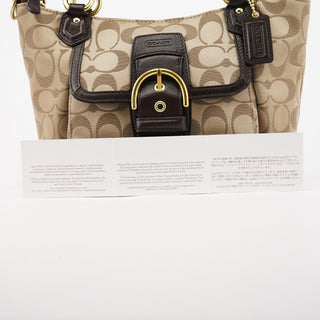 Coach Beige Brown Signature Soho 2-Way Bag