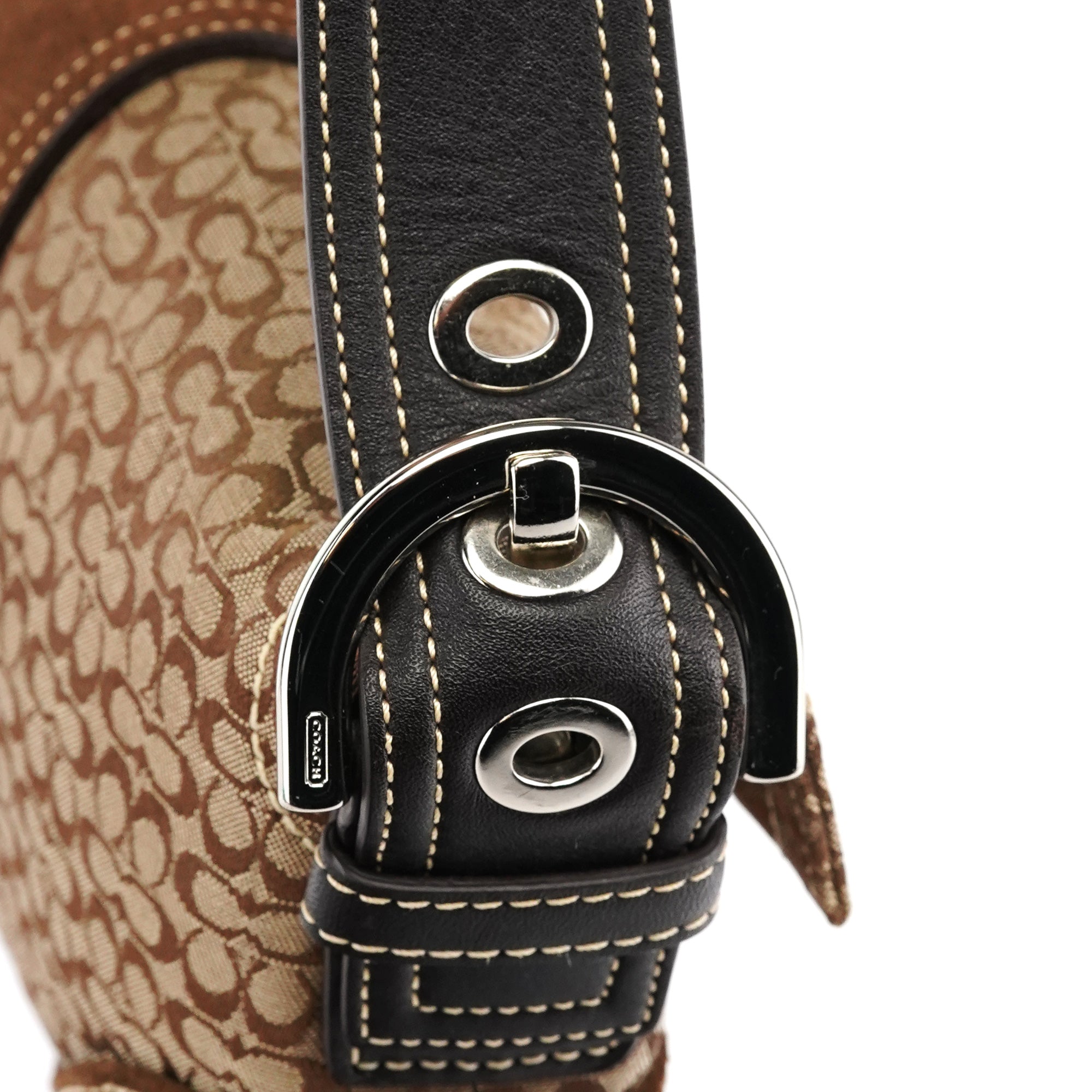 Coach 3628 Sac porté épaule Soho en toile Signature beige et marron