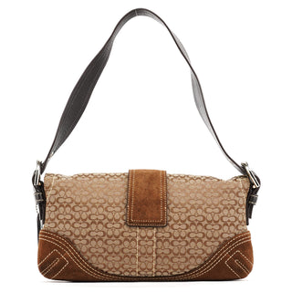 Coach Beige Brown Signature Soho Shoulder Bag