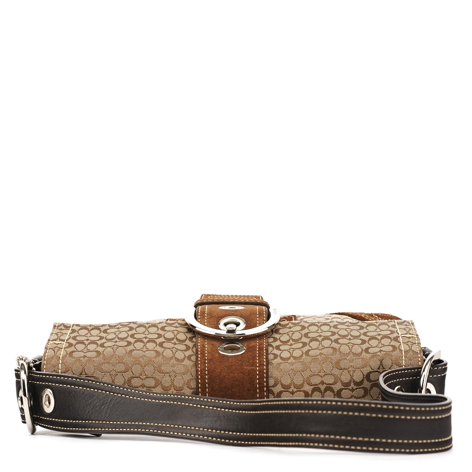 Coach 3628 Sac porté épaule Soho en toile Signature beige et marron
