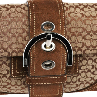 Coach Beige Brown Signature Soho Shoulder Bag