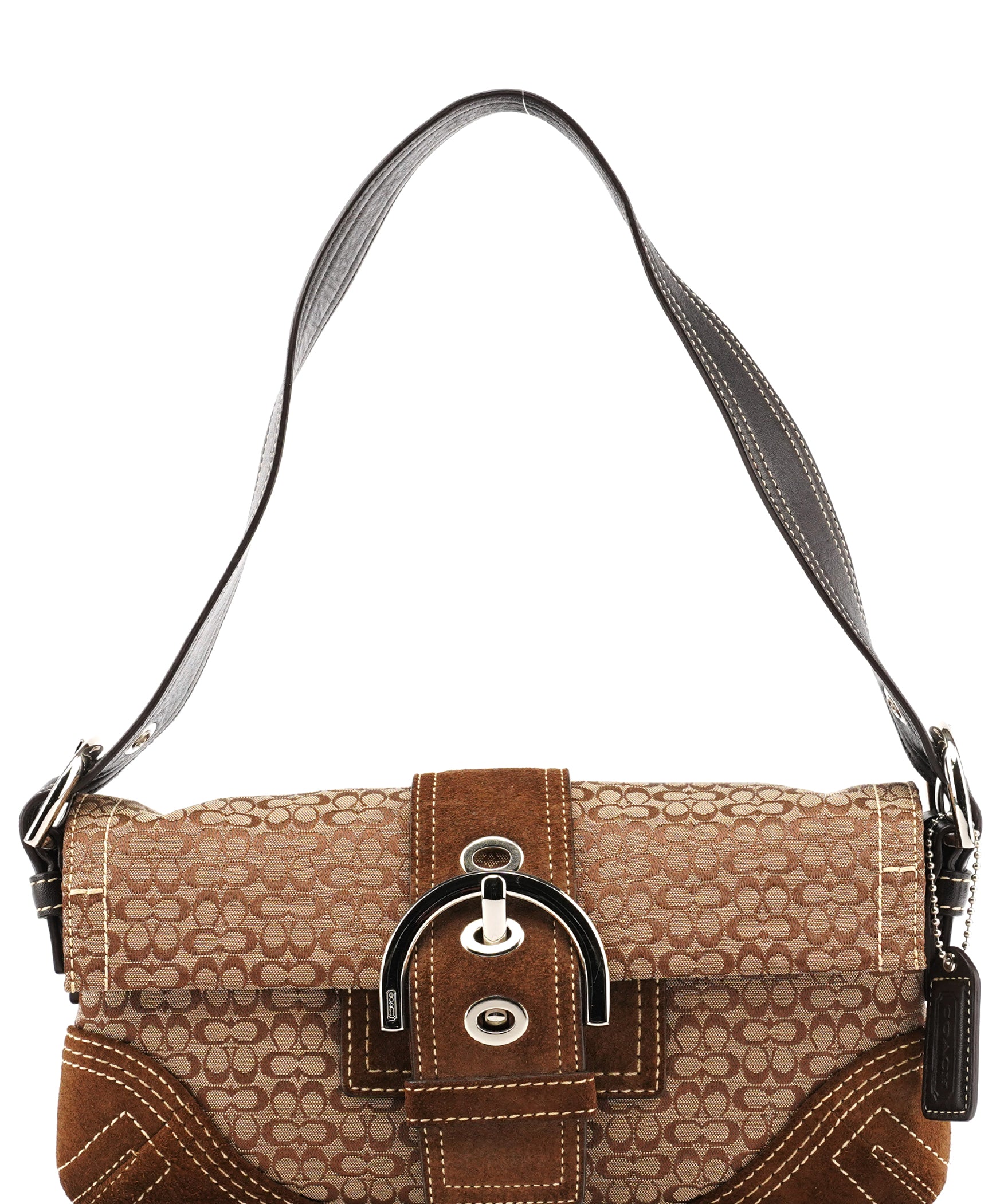 Coach Beige Brown Signature Soho Shoulder Bag
