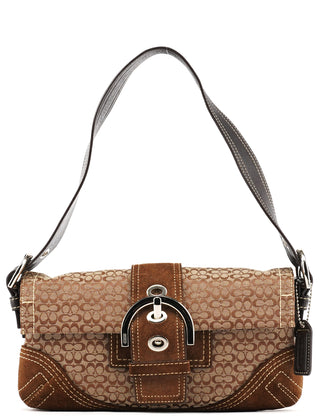 Coach Beige Brown Signature Soho Shoulder Bag