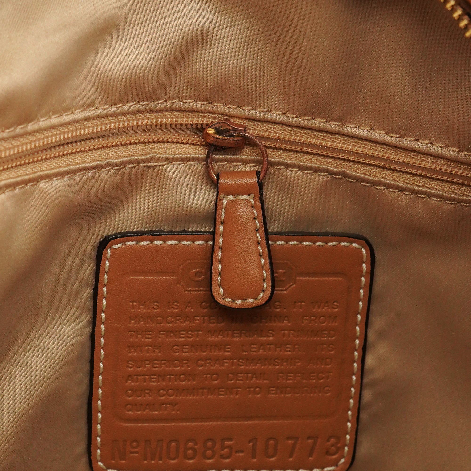 Coach Beige Brown Signature Turnlock Shoulder Bag