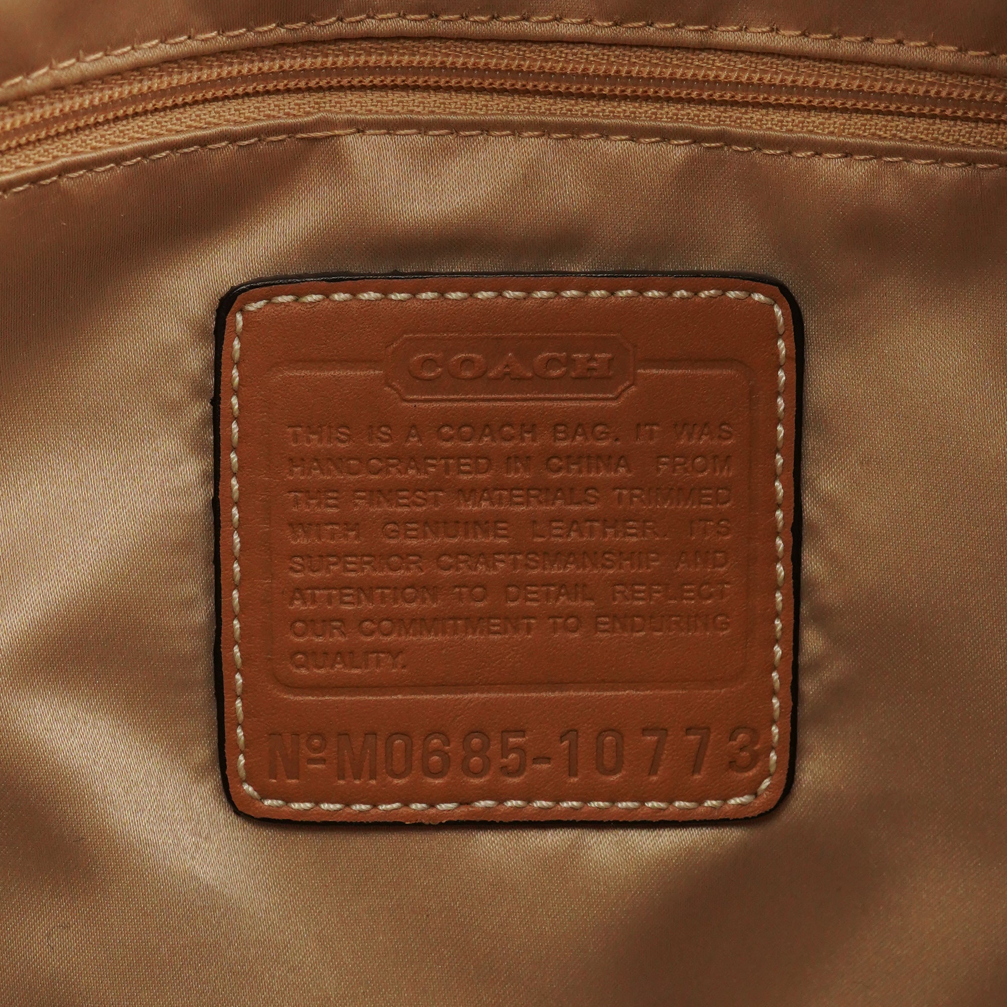 Coach Beige Brown Signature Turnlock Shoulder Bag